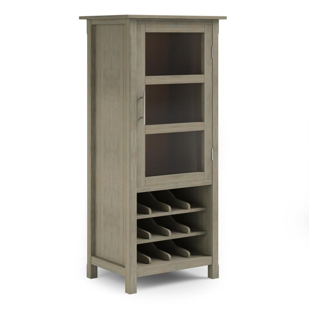 Avalon Wine Rack Solid Wood Cabinet 12 Bottle Storage Adjustable Shelves 50" High Image 2