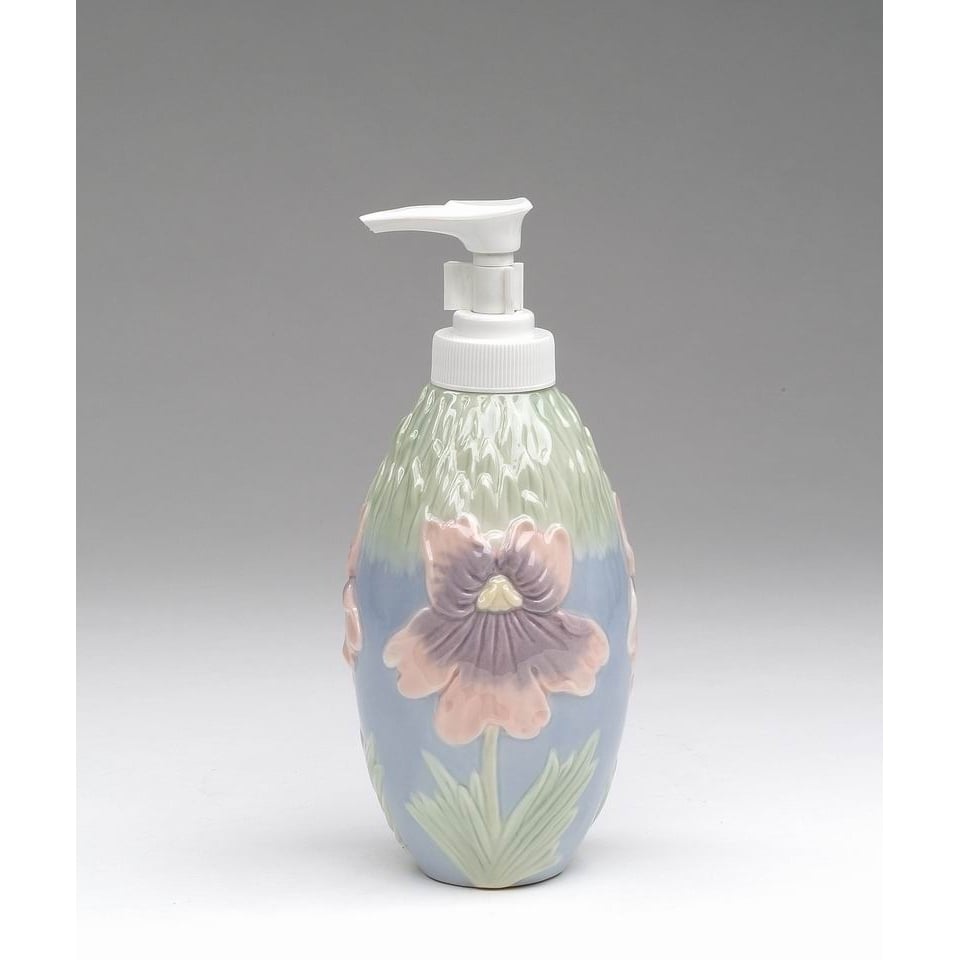 Ceramic Iris Flower Soap Dispenser 6 3/4 inch  Mom Image 3