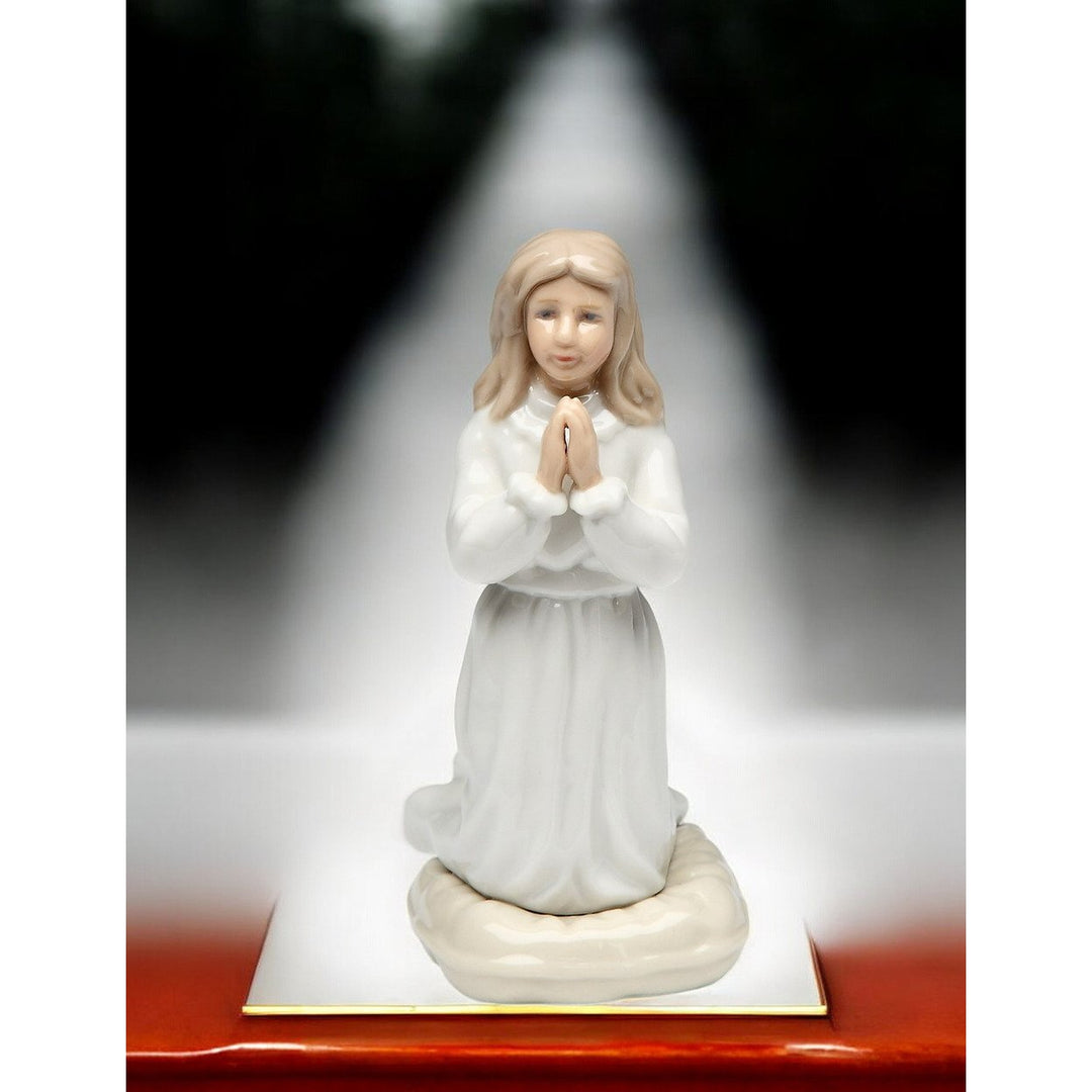 Ceramic Praying Girl Figurine 4" Thoughtful Image 1