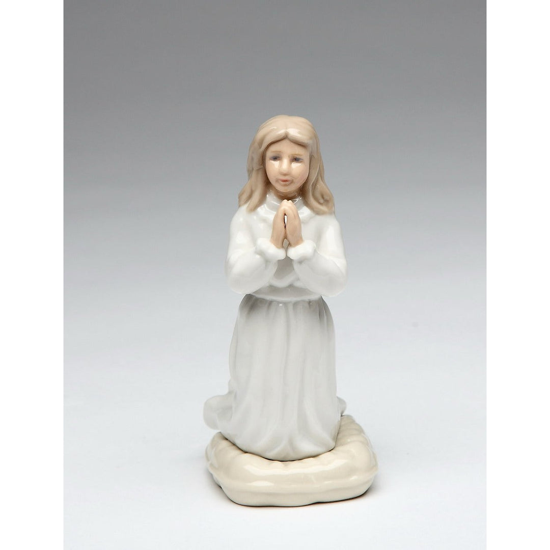 Ceramic Praying Girl Figurine 4" Thoughtful Image 3