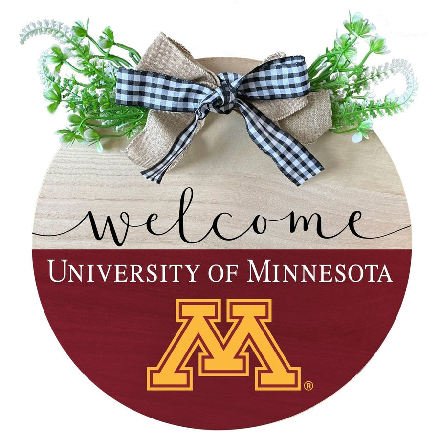 Minnesota Gophers Wooden Wreath Welcome Sign Officially Licensed Collegiate Product Image 1