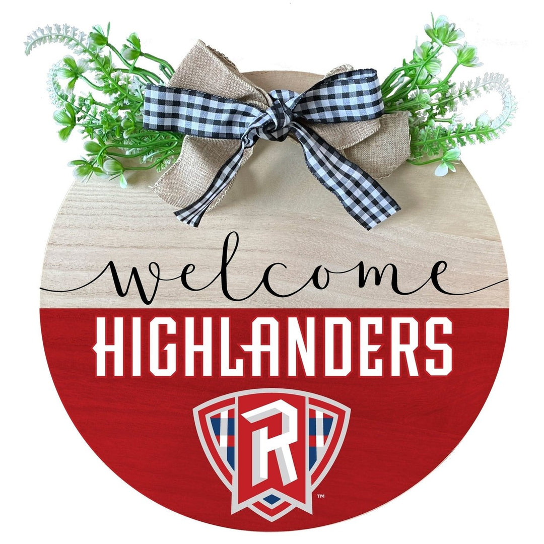 Radford University-Highlanders Wooden Wreath Welcome Sign Officially Licensed Collegiate Product Image 1