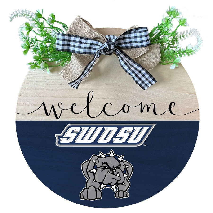 Southwestern Oklahoma State University Wooden Wreath Welcome Sign Officially Licensed Collegiate Product Image 1