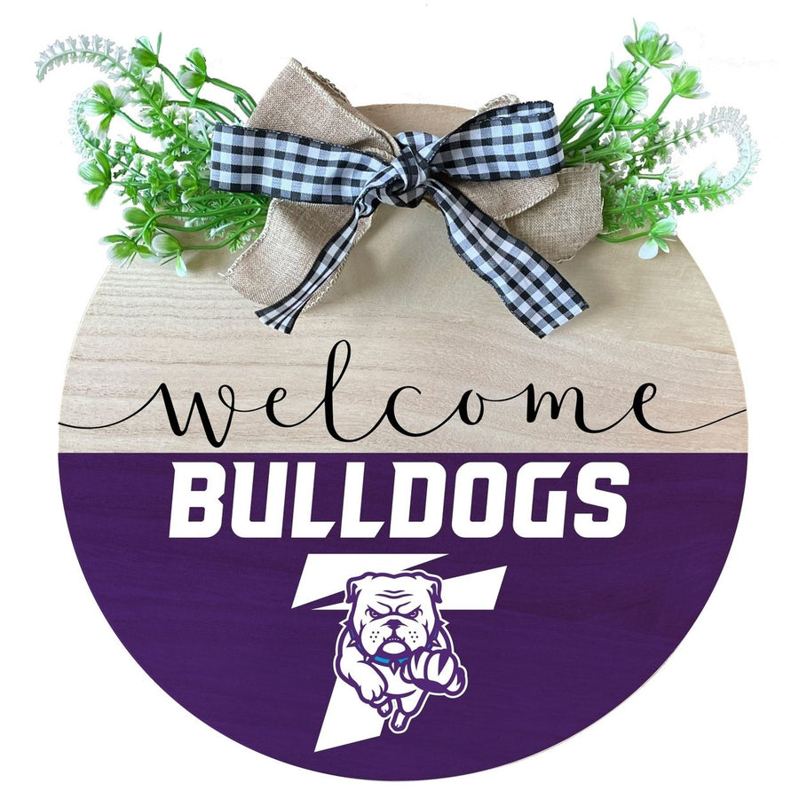 Truman State University Wooden Wreath Welcome Sign Officially Licensed Collegiate Product Image 1