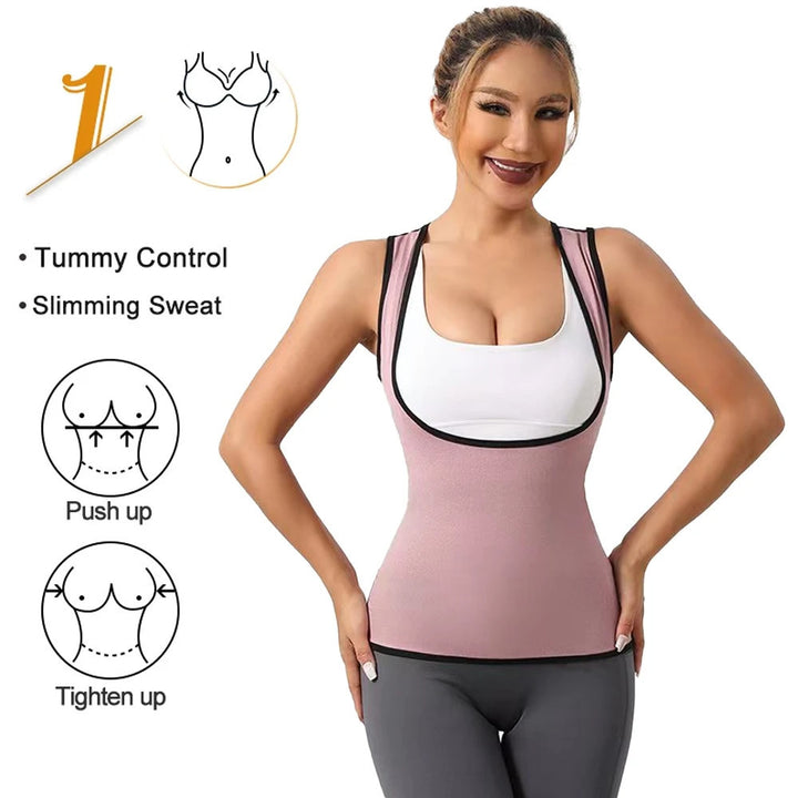 1Pcs Sweat Vest For Women Weight Loss Sweat Workout Tank Top Slimming Sauna ShirtHeat Trapping Sweat Compression Vest Image 1