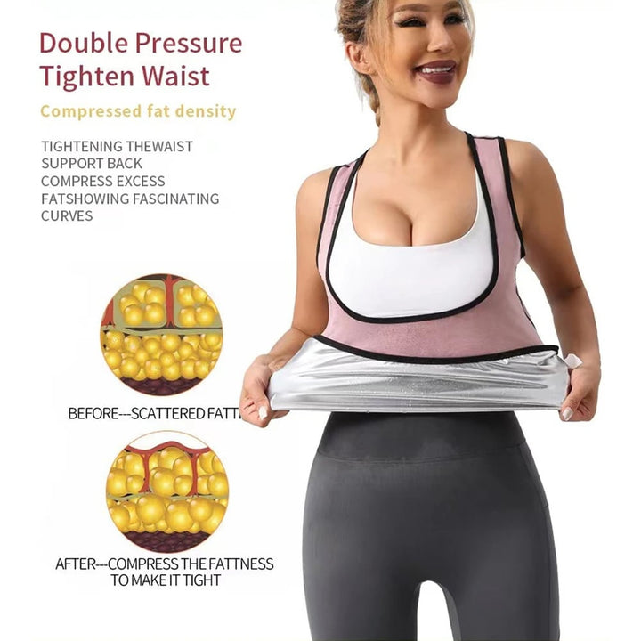 1Pcs Sweat Vest For Women Weight Loss Sweat Workout Tank Top Slimming Sauna ShirtHeat Trapping Sweat Compression Vest Image 3