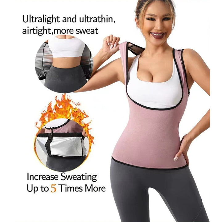 1Pcs Sweat Vest For Women Weight Loss Sweat Workout Tank Top Slimming Sauna ShirtHeat Trapping Sweat Compression Vest Image 4