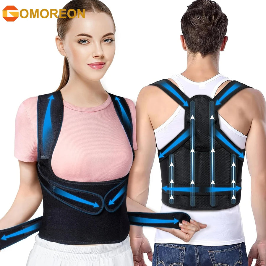 1Pcs Back Brace for Women Men Posture Corrector Improve Posture Lumbar Support Shoulder Lower Upper Back Pain Relief Image 1