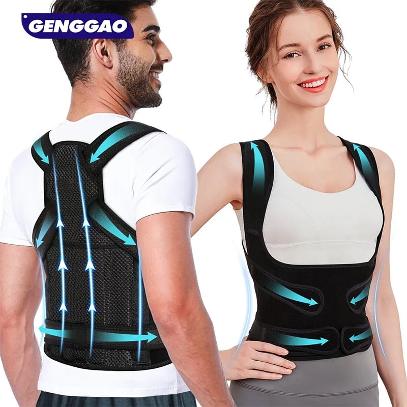 1Pcs Back Brace for Women Men Posture Corrector Improve Posture Lumbar Support Shoulder Lower Upper Back Pain Relief Image 2