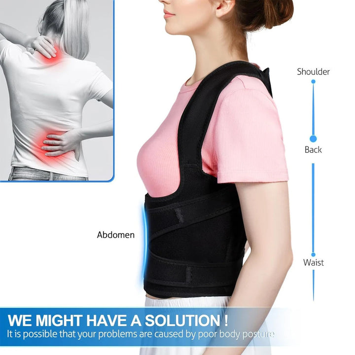 Back Brace Posture Corrector Adjustable Lumbar Support Mesh for Neck and Back Pain Image 4