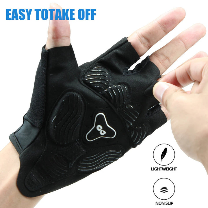 Men Women Cycling Gloves Half Finger Breathable Shock-Absorbing Biking Gloves Image 3