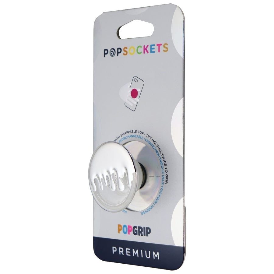 PopSockets Swappable PopGrip Expanding Stand and Grip - Chrome Drip Silver Image 1