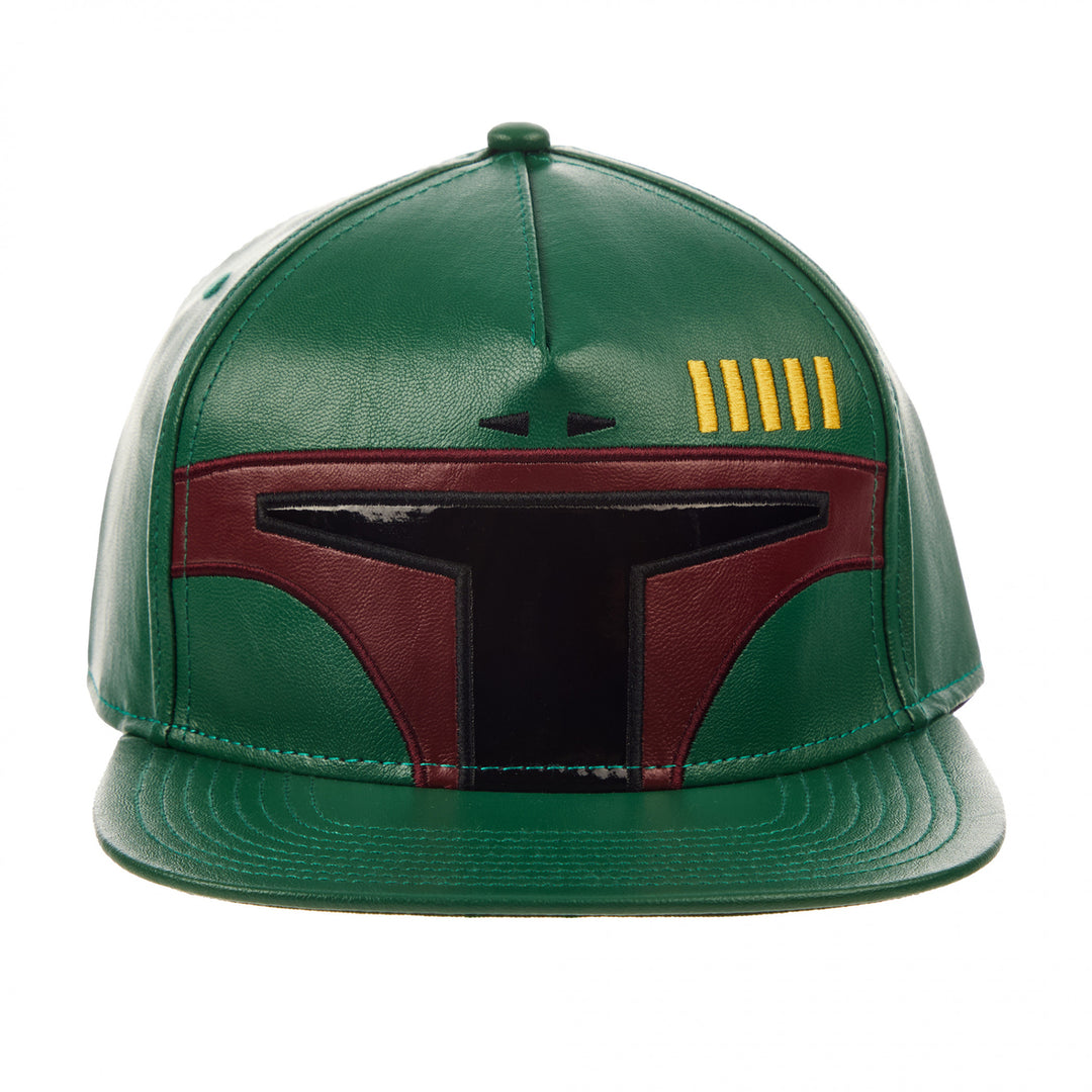 Star Wars Boba Fetts Helmet Flatbill Snapback Hat Image 2