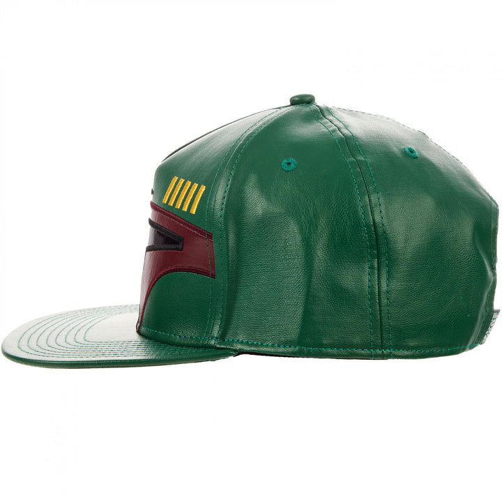 Star Wars Boba Fetts Helmet Flatbill Snapback Hat Image 4