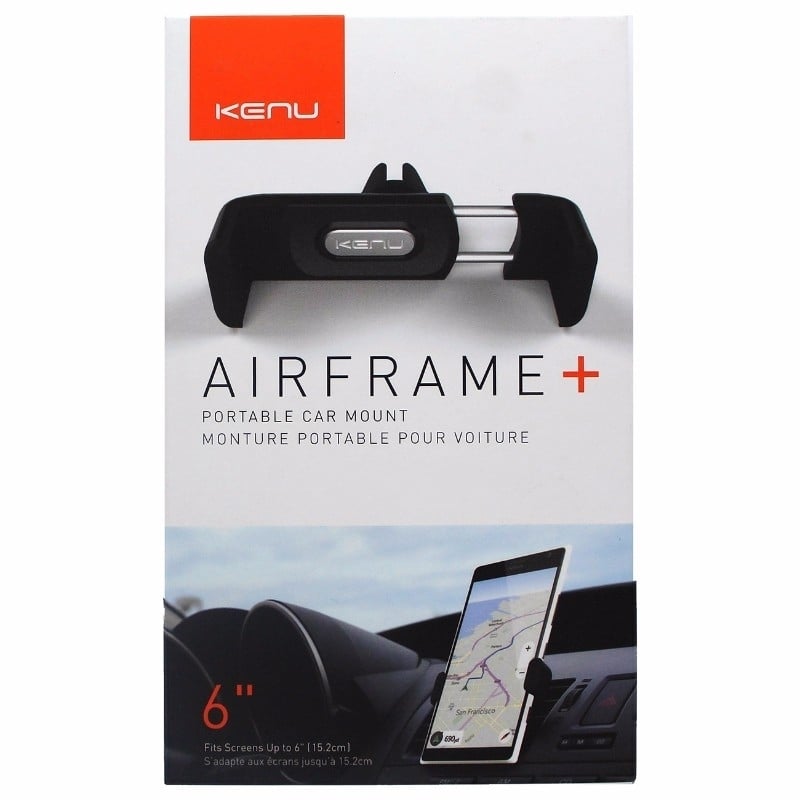 Kenu Airframe+ Portable Car Mount for Smartphones up to 6and34; - Black Image 1