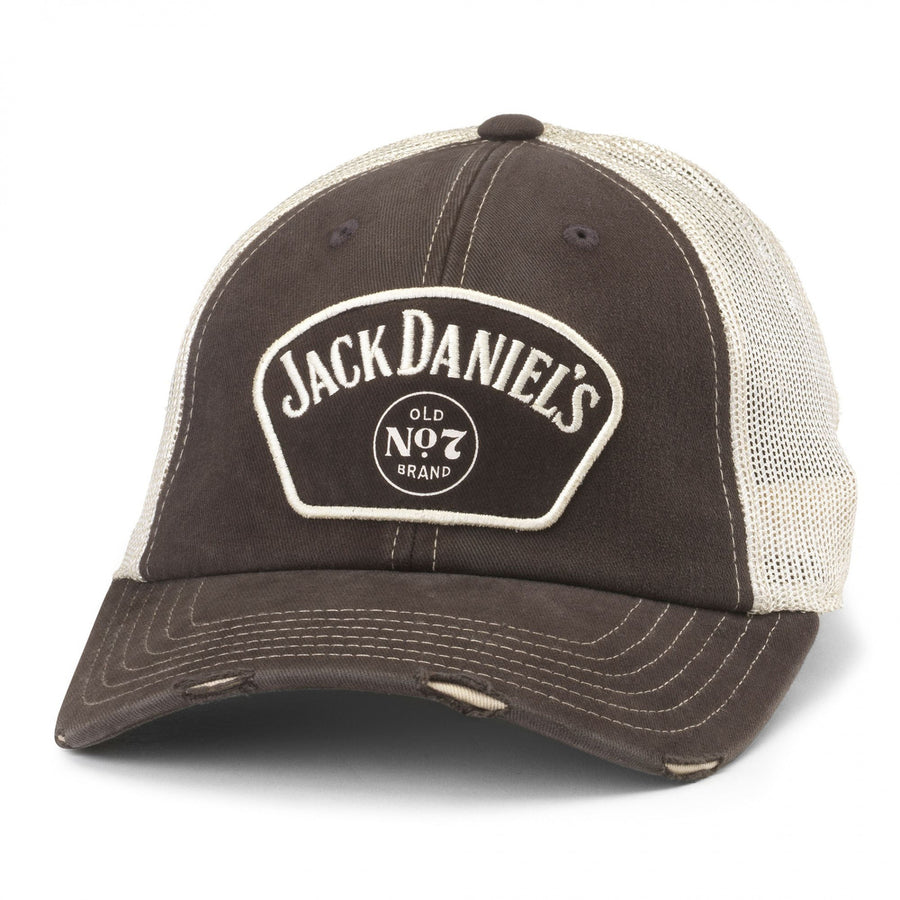 Jack Daniels Old No. 7 Patch Distressed Trucker Hat Image 1