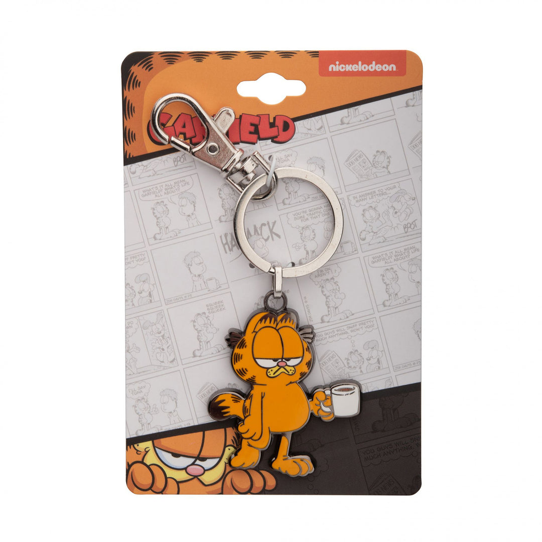 Garfield Monday Coffee Enamel Keychain Image 3