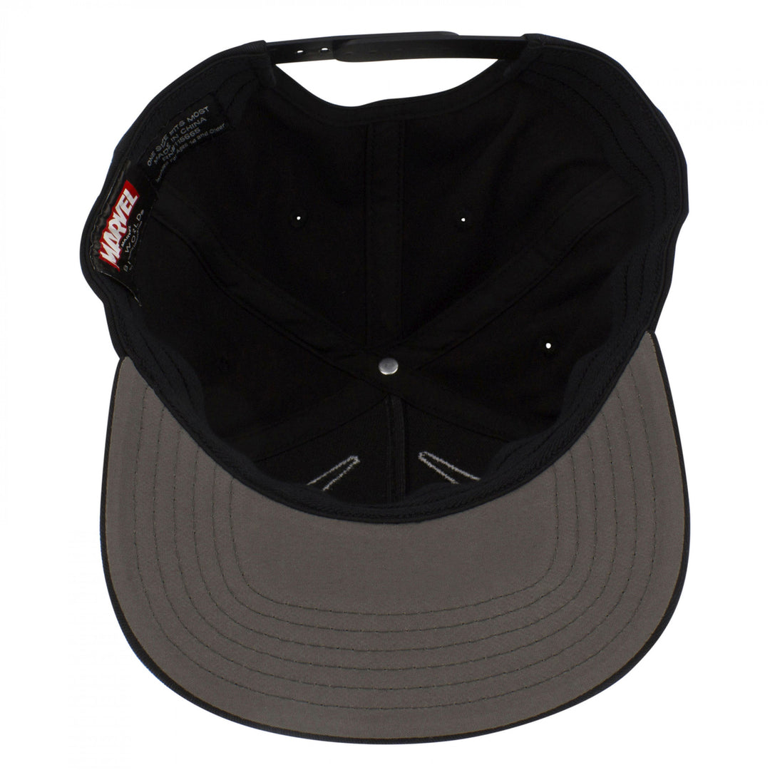 Spider-Man Logo Black on Black Snapback Hat Image 4