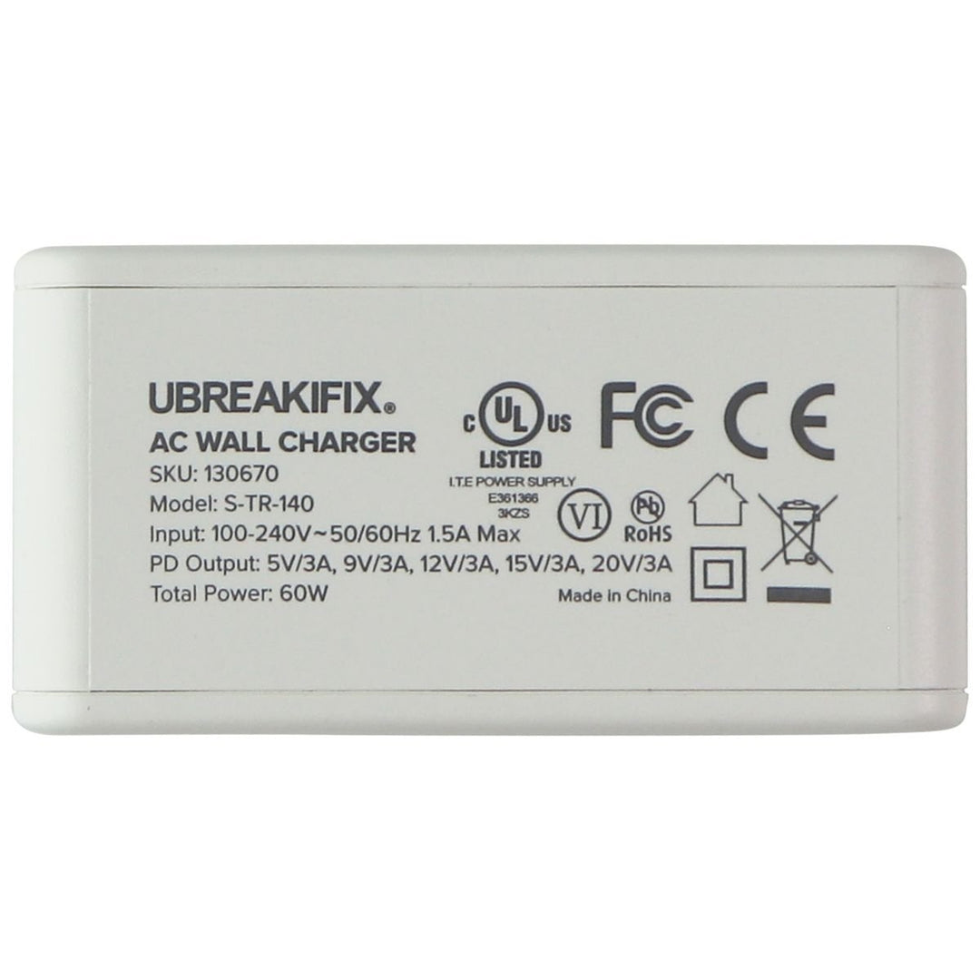 UBREAKIFIX (60-Watt) USB-C Power Delivery Wall Charger - White Image 4