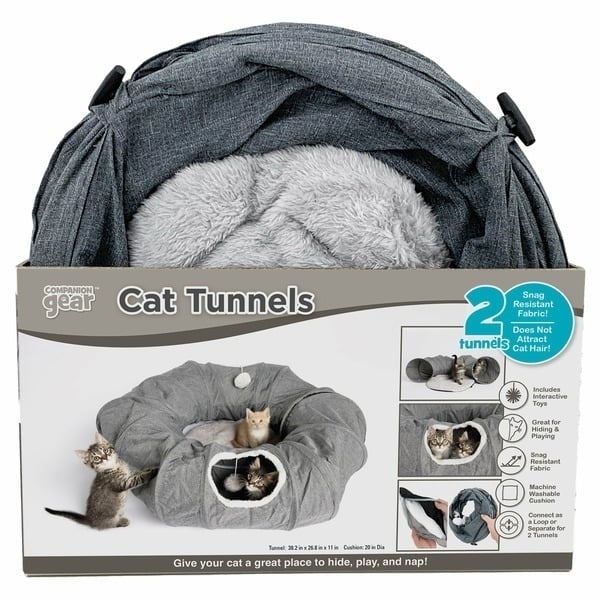 Companion Gear Cat Play Tunnels and Bed 2 Pack Image 1