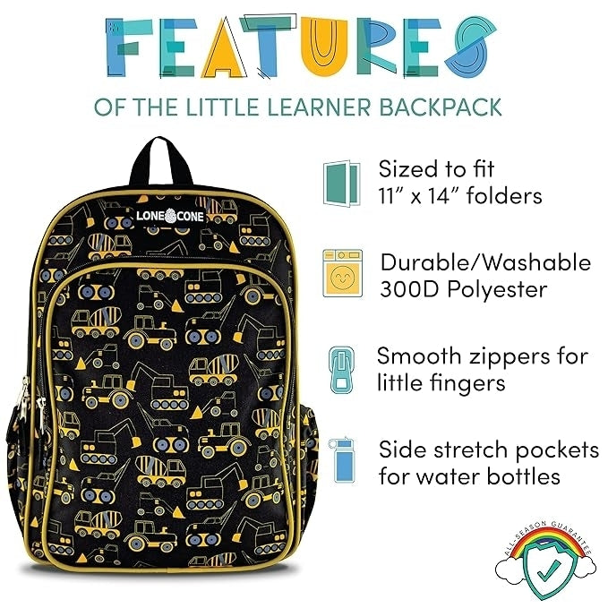 Lone Cone Kids 3-Piece Back to School Kit - Backpack Lunchbox and Pencil Case-Construction Style Image 6