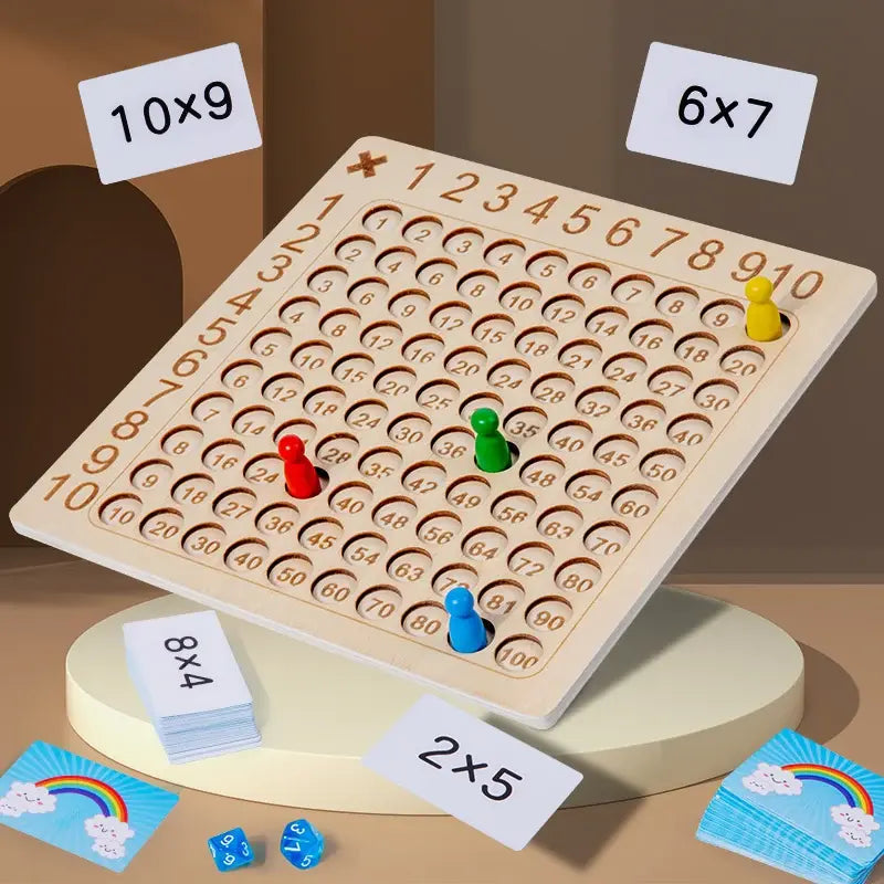 Wooden Montessori 99 Multiplication Board Educational Toy Image 2