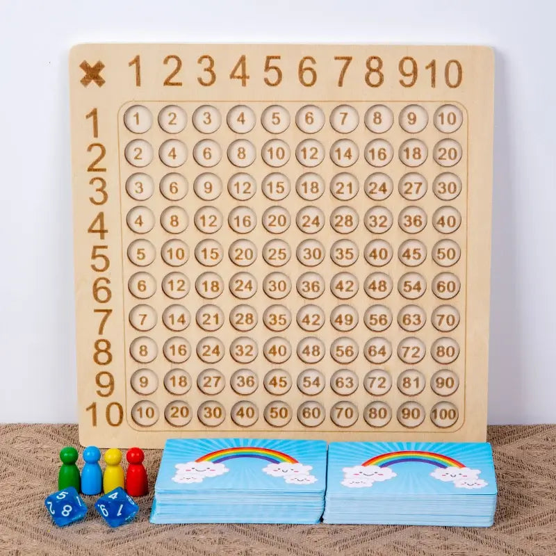 Wooden Montessori 99 Multiplication Board Educational Toy Image 4