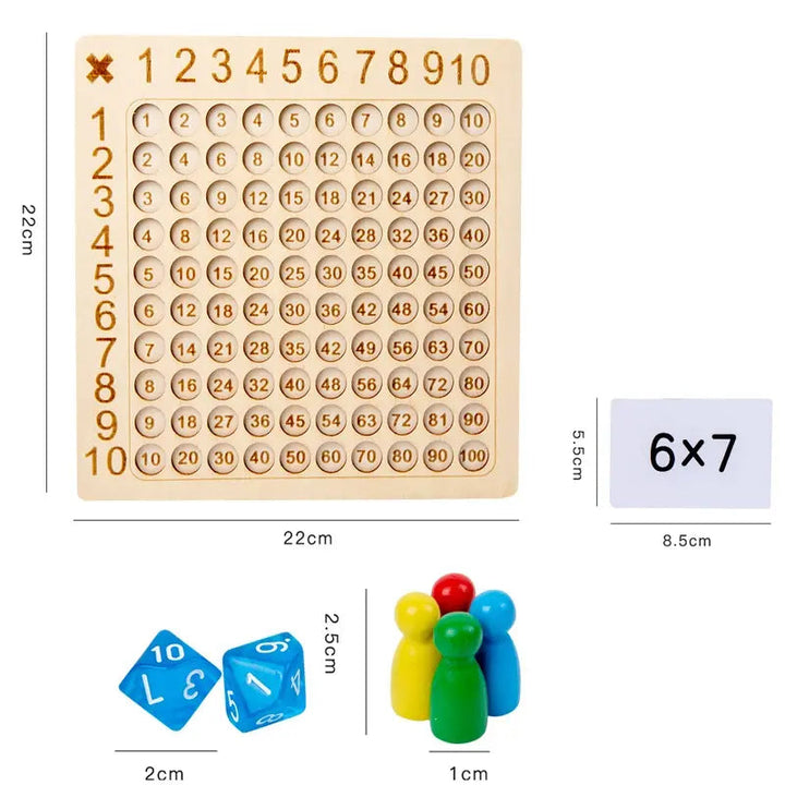 Wooden Montessori 99 Multiplication Board Educational Toy Image 6