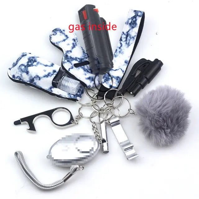 11pcs Self-Defence Keychain Set Multi-Function Keyring Image 3