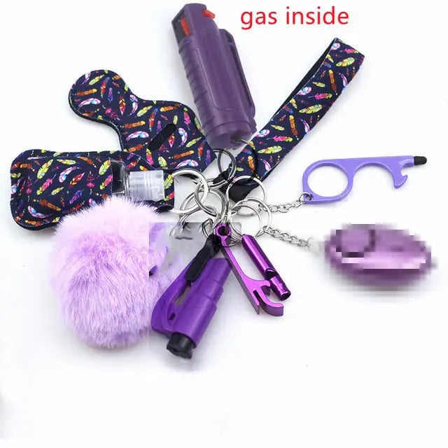 11pcs Self-Defence Keychain Set Multi-Function Keyring Image 4