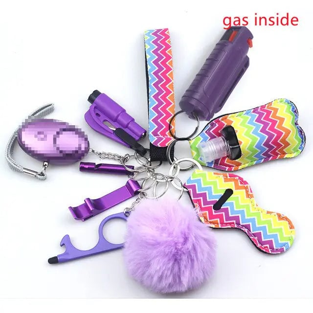 11pcs Self-Defence Keychain Set Multi-Function Keyring Image 7