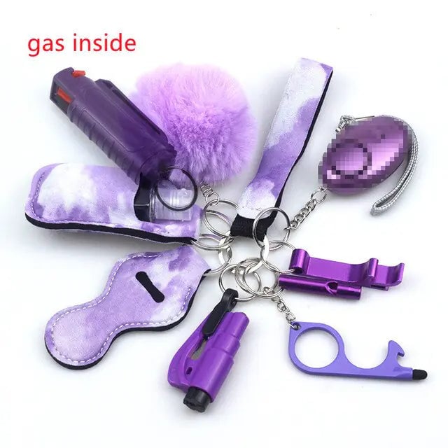 11pcs Self-Defence Keychain Set Multi-Function Keyring Image 8