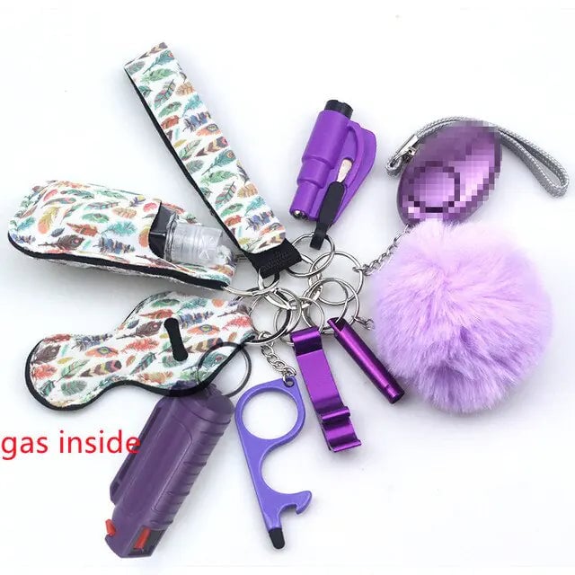 11pcs Self-Defence Keychain Set Multi-Function Keyring Image 10