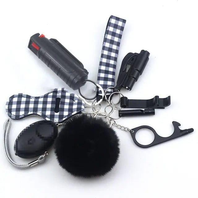 11pcs Self-Defence Keychain Set Multi-Function Keyring Image 12