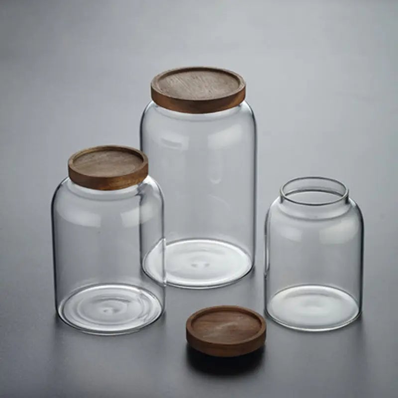 Large-Capacity Glass Jar with Wooden Lid Image 4