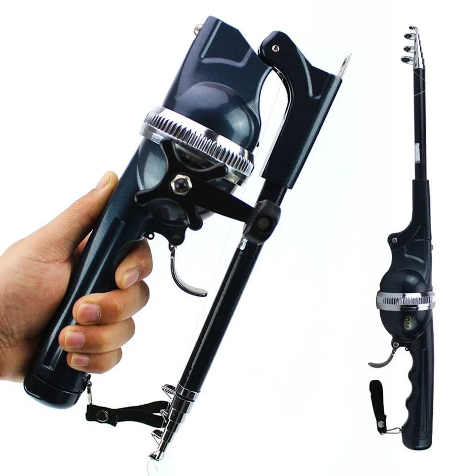 Portable Folding Telescopic Fishing Rod with Stainless Steel Built-in Reel Image 3