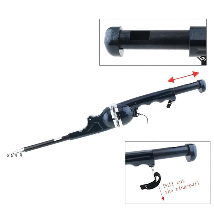 Portable Folding Telescopic Fishing Rod with Stainless Steel Built-in Reel Image 10