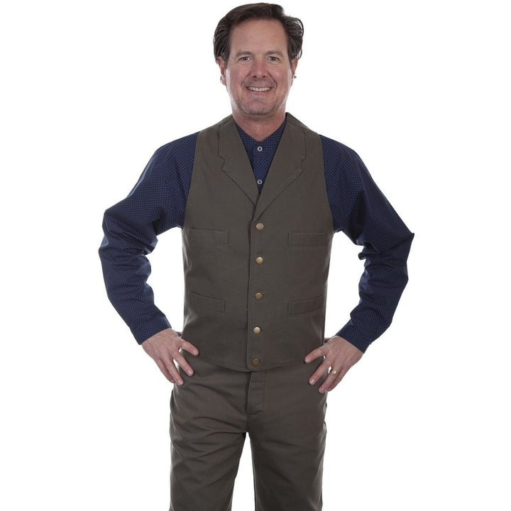 Scully Western Vest Mens Rangewear Lined Button Cotton Canvas F0_RW041 Image 4