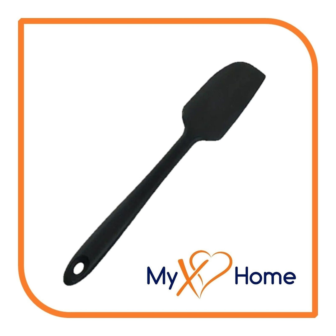 9" Black Silicone Spatula by MyXOHome (1 2 4 or 6 Spatulas) Image 1