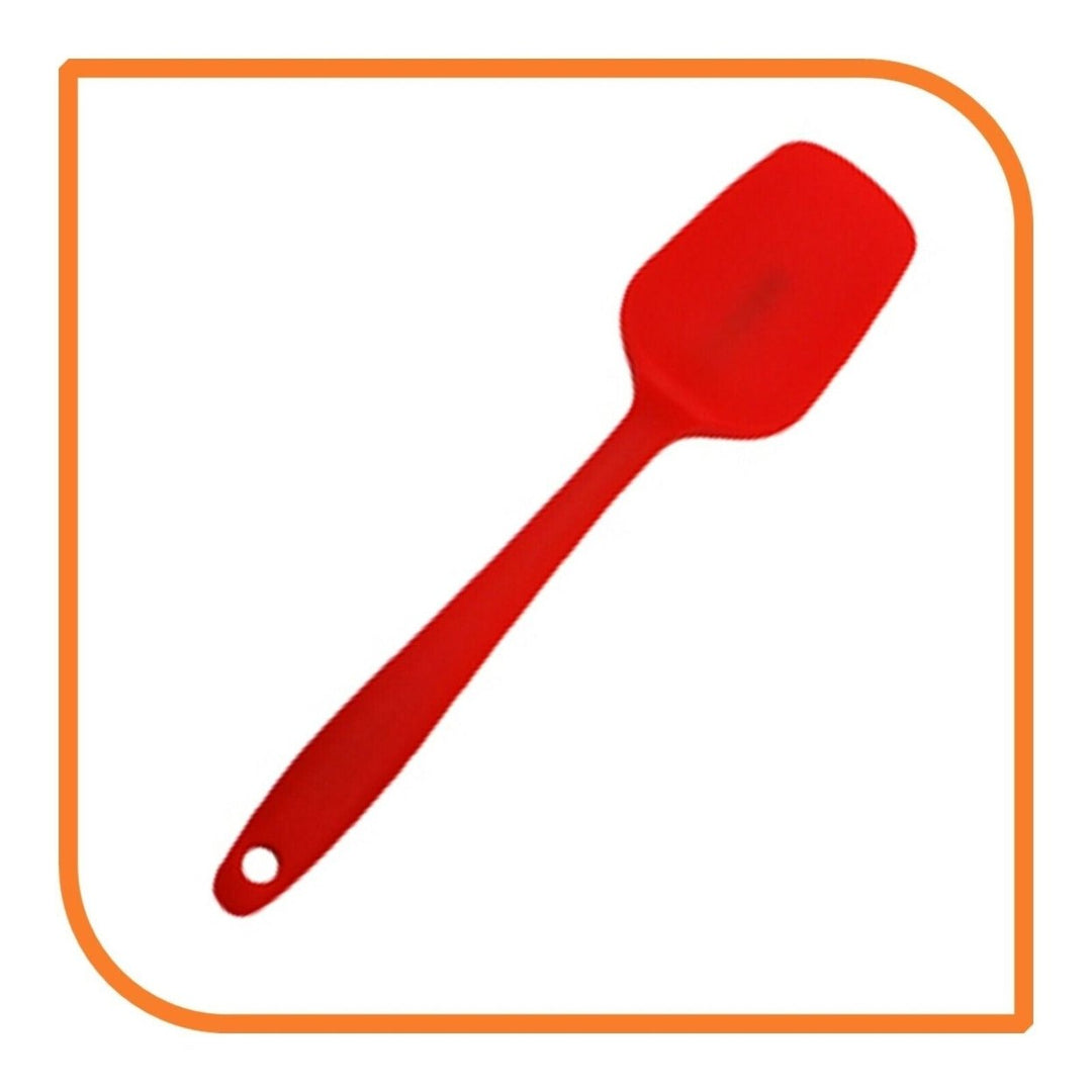 8" Red Silicone Spoon/Spatula 1 Tool w/ 2 Uses (1 2 4 or 6 Tools) Image 10