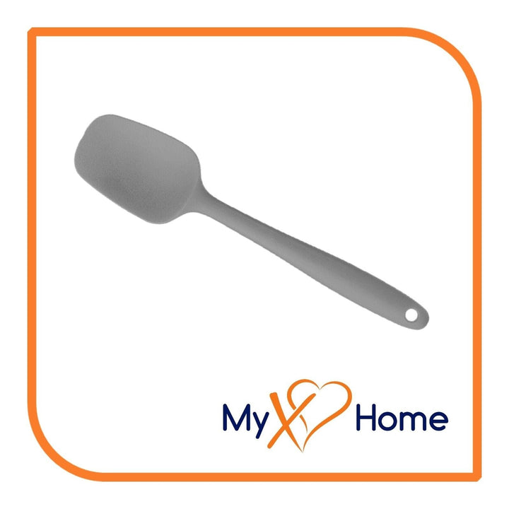 8" Gray Silicone Spoon/Spatula 1 Tool w/ 2 Uses (1 2 4 or 6 Tools) Image 7