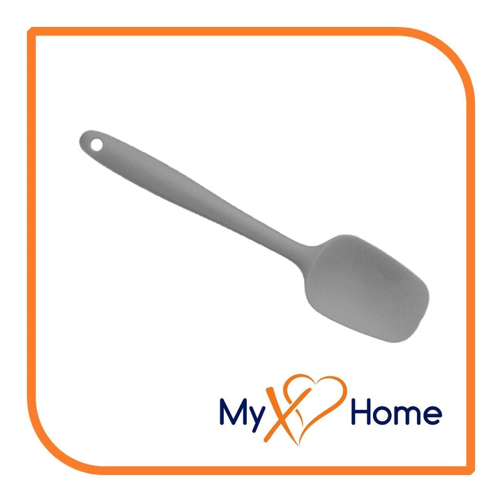 8" Gray Silicone Spoon/Spatula 1 Tool w/ 2 Uses (1 2 4 or 6 Tools) Image 8