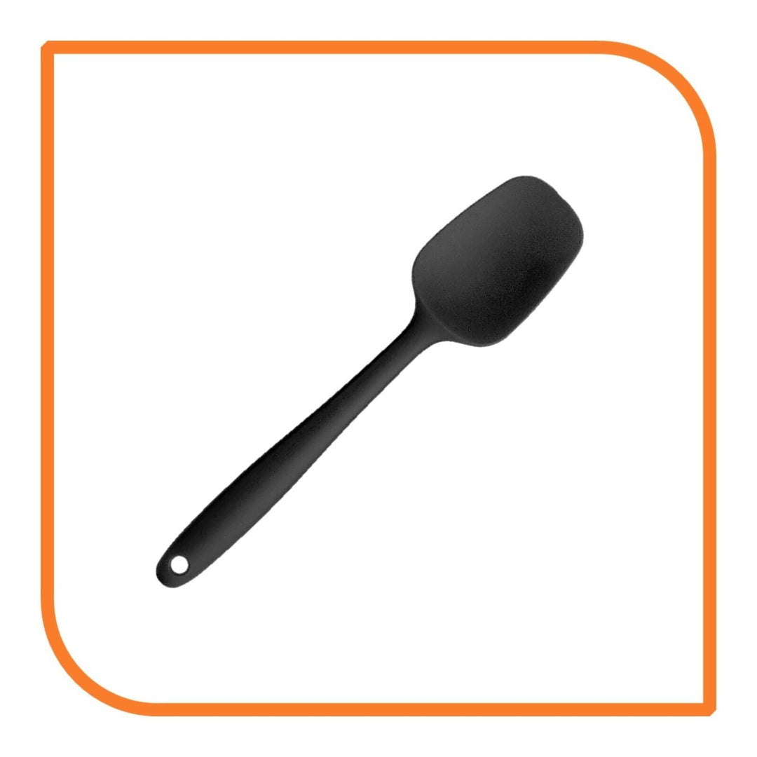 8" Black Silicone Spoon/Spatula 1 Tool w/ 2 Uses (1 2 4 or 6 Tools) Image 10