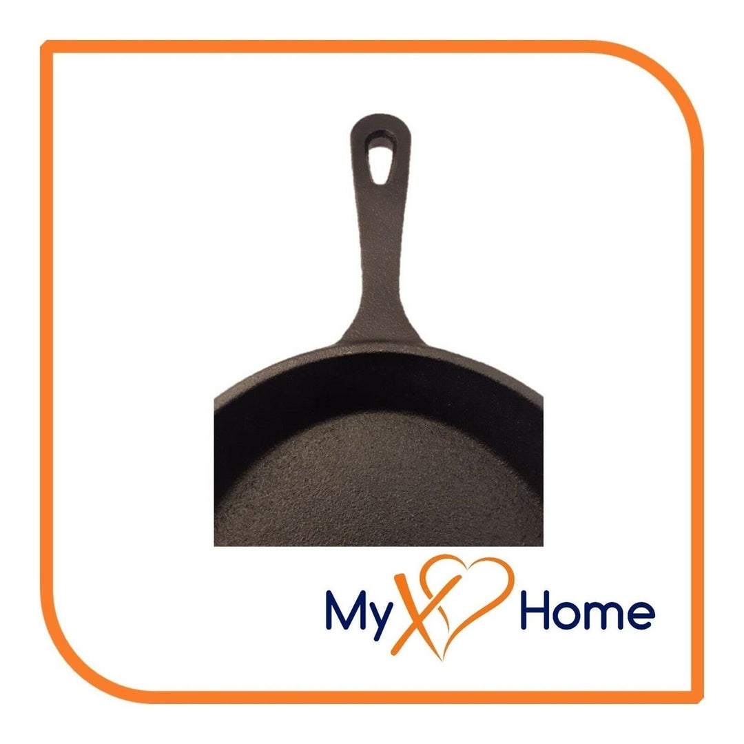 5" Round Cast Iron Frying Pan / Skillet with Handle (4 Skillets) by MyXOHome Image 2