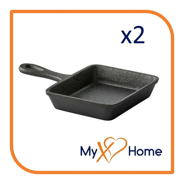 5" x 4" Rectangular Cast Iron Frying Pan / Skillet (2 Skillets) by MyXOHome Image 1