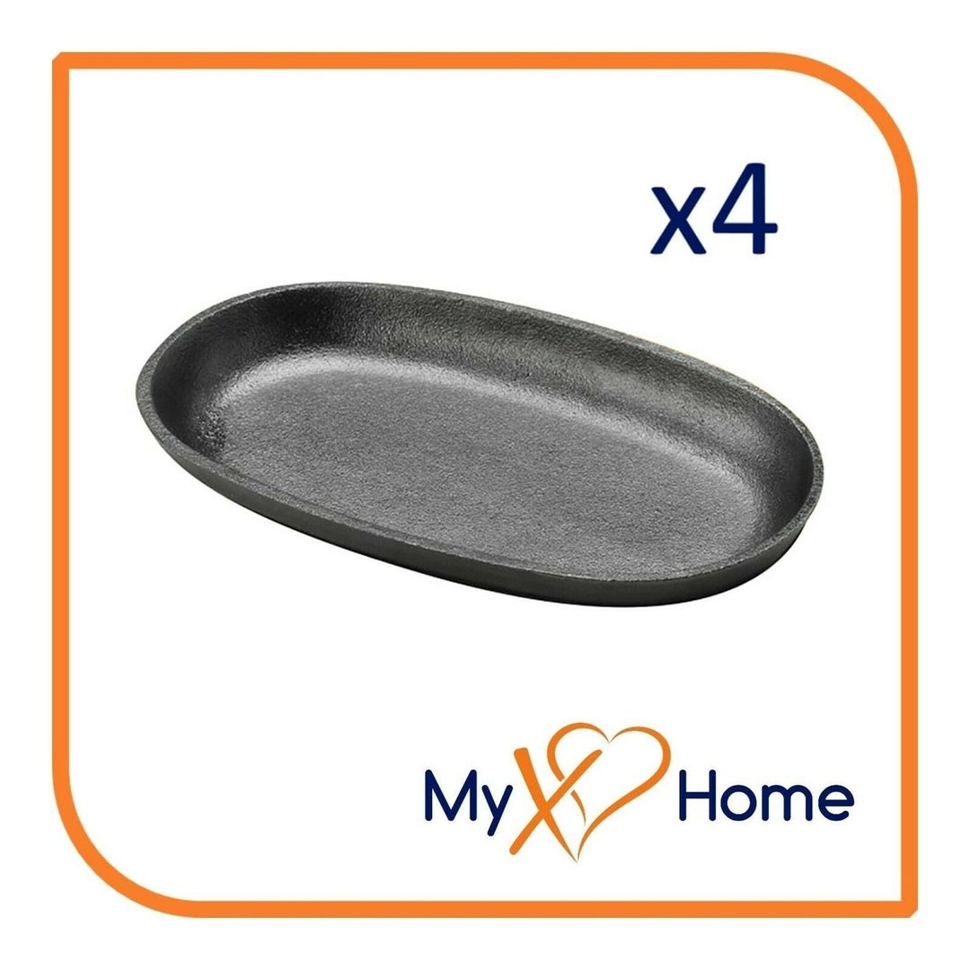 9" x 5" Oval Cast Iron Steak Plate / Skillet (4 Skillets) by MyXOHome Image 1