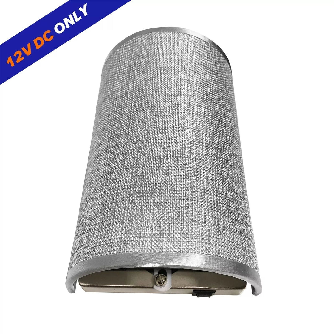 12V RV LED Wall Light Fixture Gray Shade Brushed Nickel 3500K with Switch Image 2