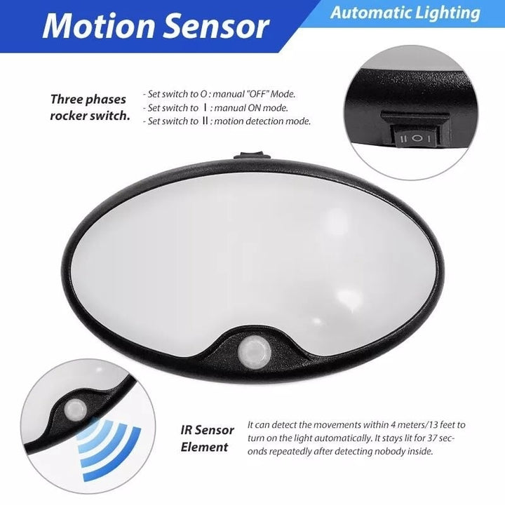 12V 6-inch RV Motion Sensor LED Light Soft White Ceiling Fixture with Switch Image 4