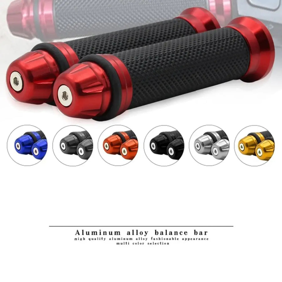 CNC Aluminum Rubber Motorcycle Grips 7/8 Inch Anti-Slip Handlebar Red Blue Black Image 1