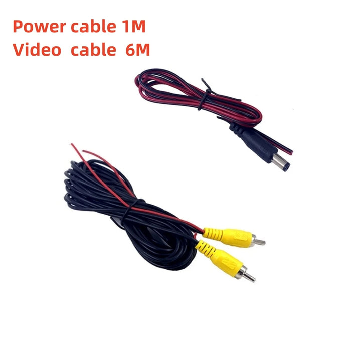 Universal 6M RCA Video Cable for Car Rear View Camera Black 19.69ft Wire Image 1